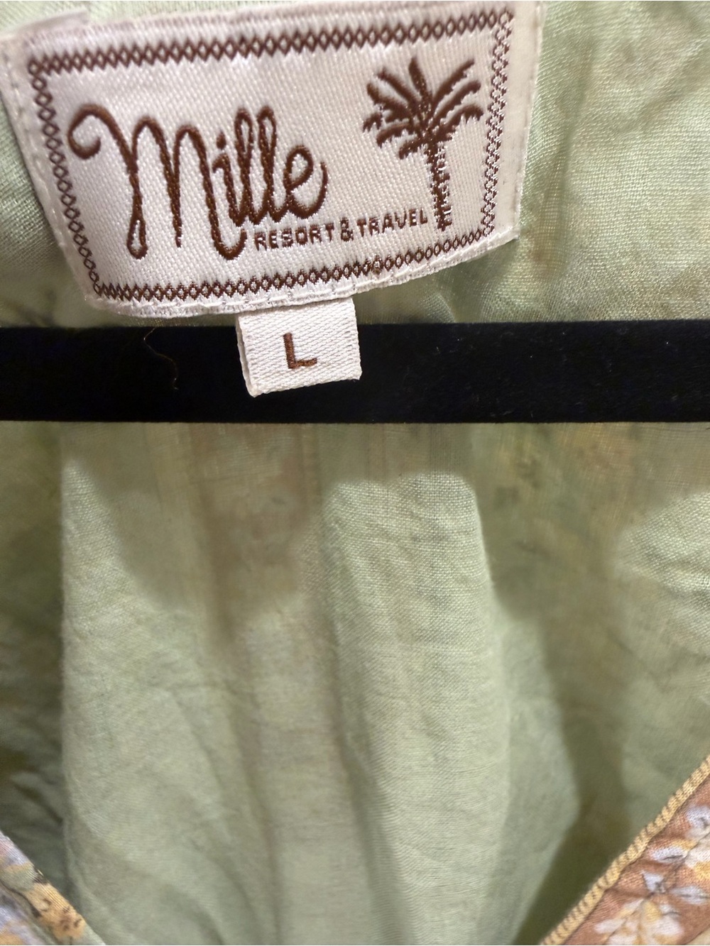 Mille Florencia Dress Pastel Green Floral Maxi Dress V-Neck and Puff Sleeves - Picture 4 of 4